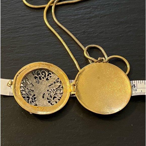 Vintage Rare JJ Jonette Jewelry Fairy Locket Necklace Signed - Picture 11 of 15